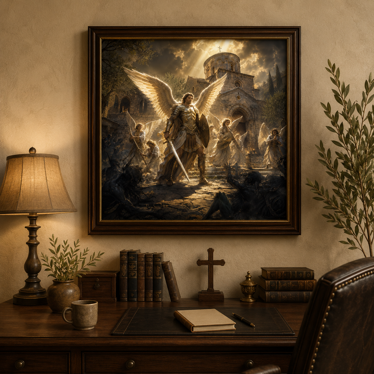 Archangel Michael Wall Art, Christian Spiritual Warfare Print, Catholic Orthodox Protection Decor, Holy Ground JPG - Image 3