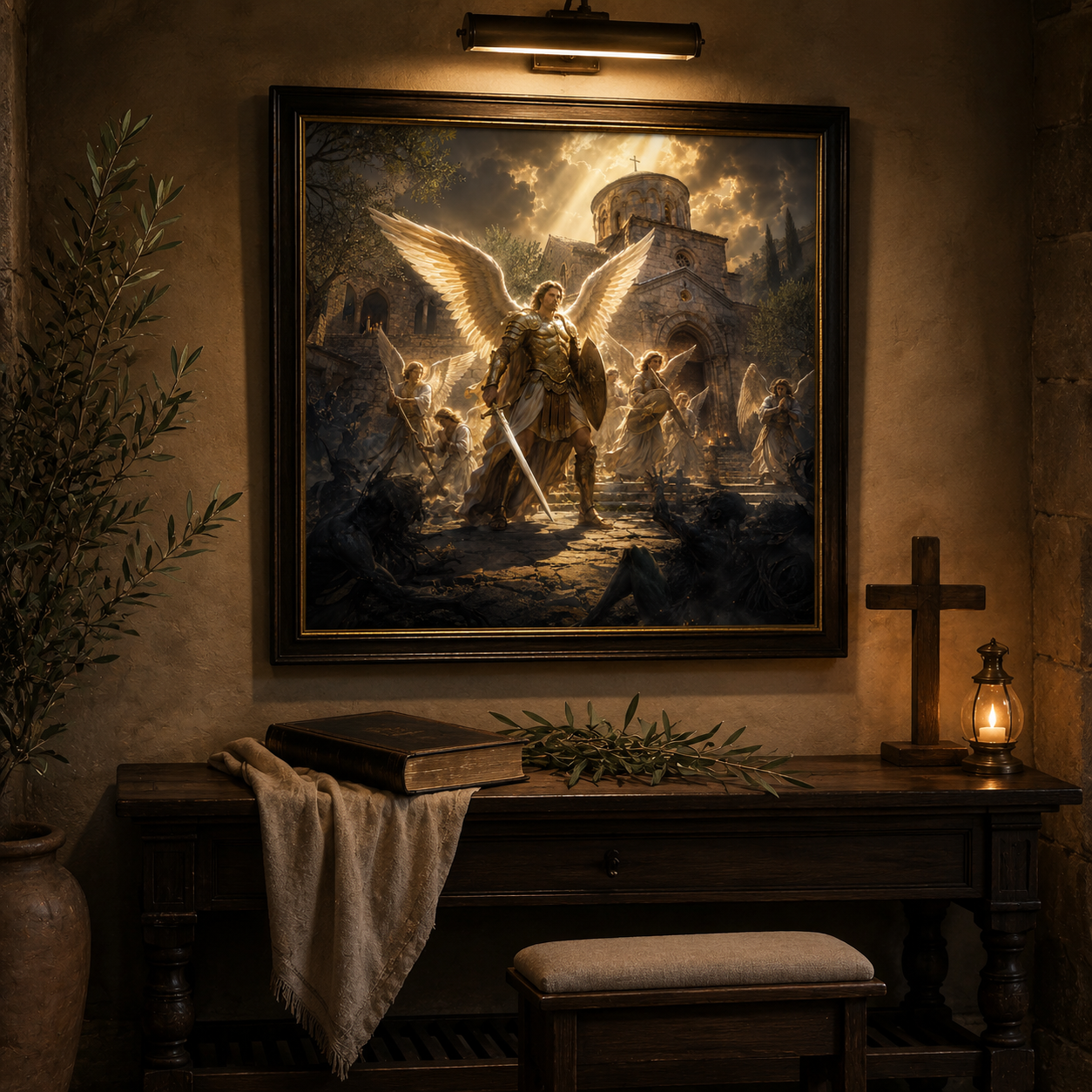 Archangel Michael Wall Art, Christian Spiritual Warfare Print, Catholic Orthodox Protection Decor, Holy Ground JPG - Image 4