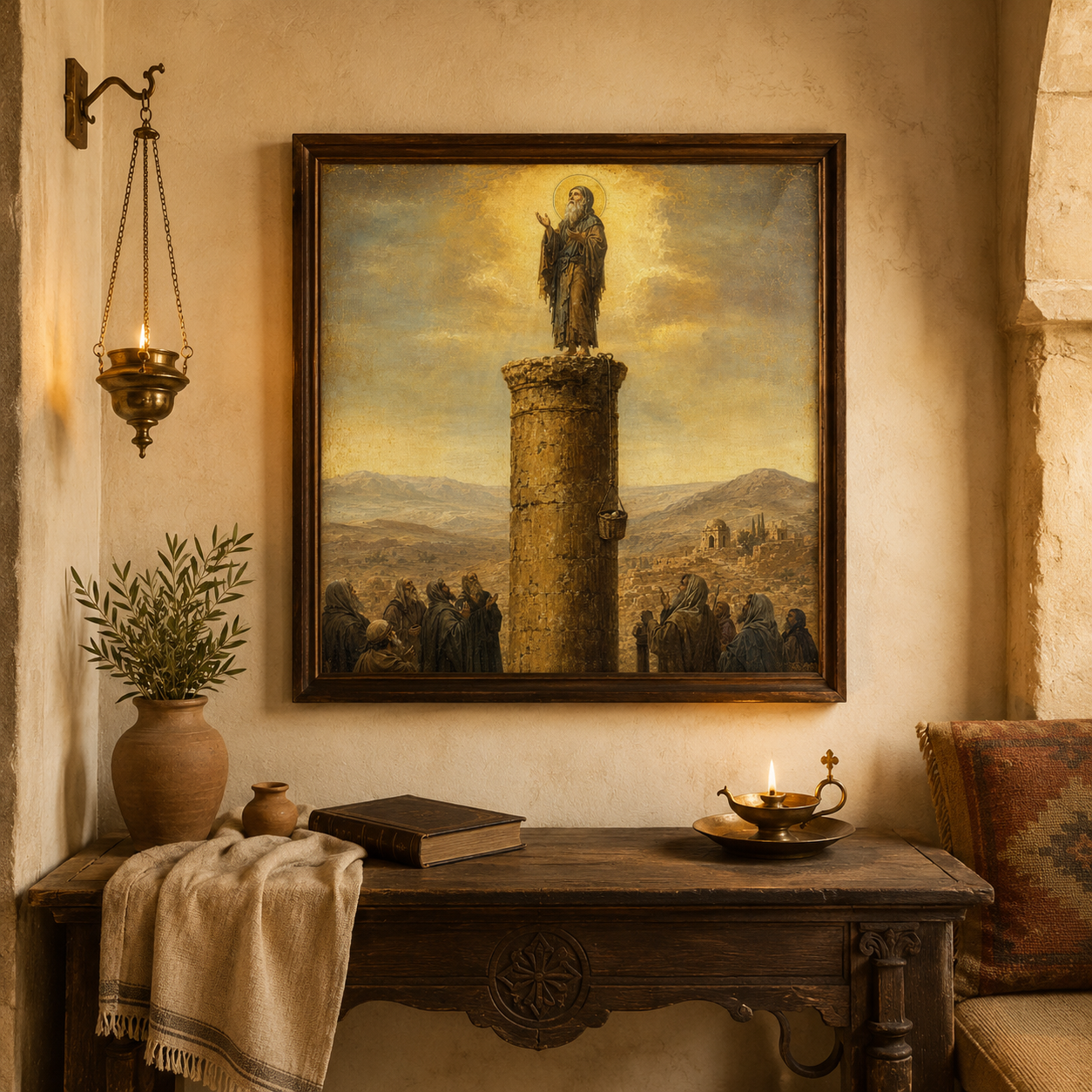 Saint Symeon the Stylite Icon, Orthodox Christian Wall Art, Pillar Saint Print, Desert Father Digital Download, Byzantine Monk Prayer Art - Image 4