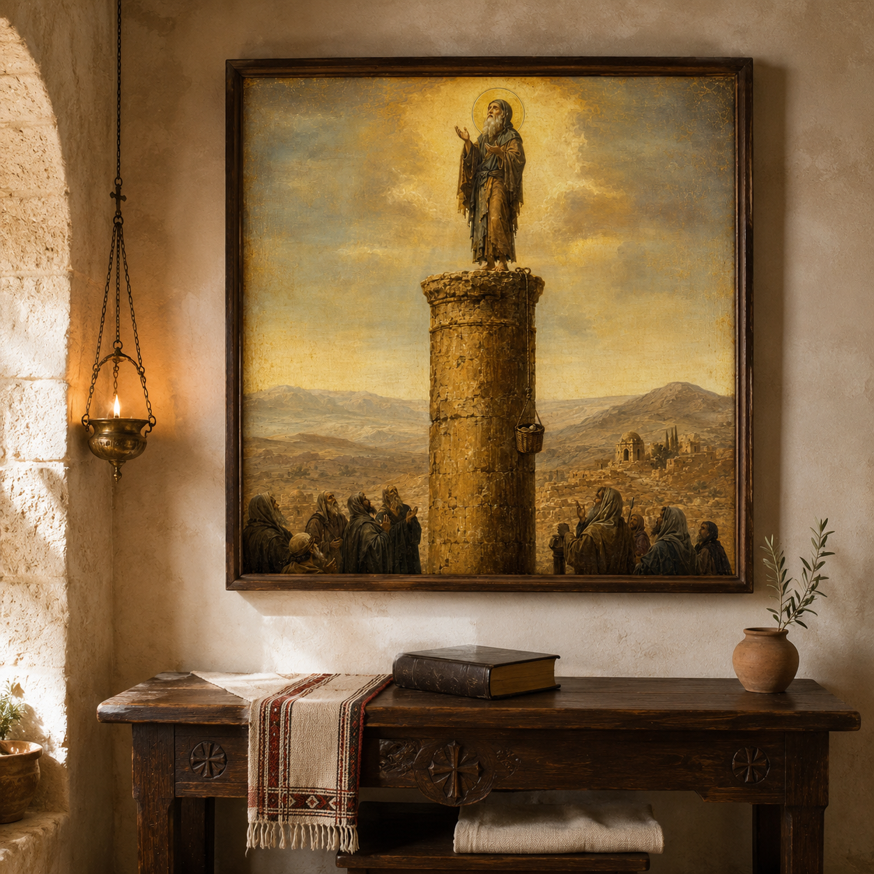Saint Symeon the Stylite Icon, Orthodox Christian Wall Art, Pillar Saint Print, Desert Father Digital Download, Byzantine Monk Prayer Art - Image 5